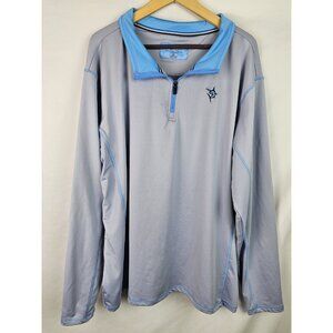 White Water Men's Shirt Size 3XL Blue 1/4 Zip Long Sleeve Fishing Sweatshirt